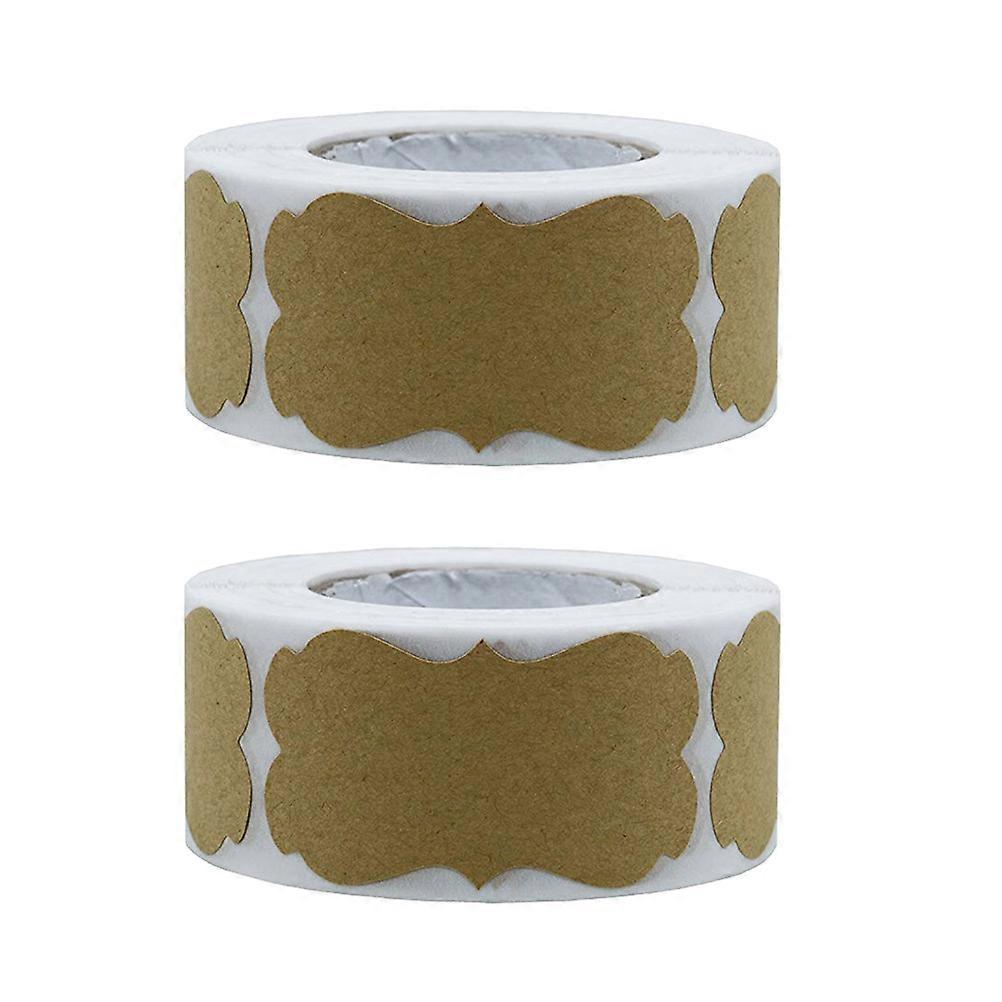 Light Brown Kraft Paper Adhesive Gift Tag Stickers for Decoration 600Pcs