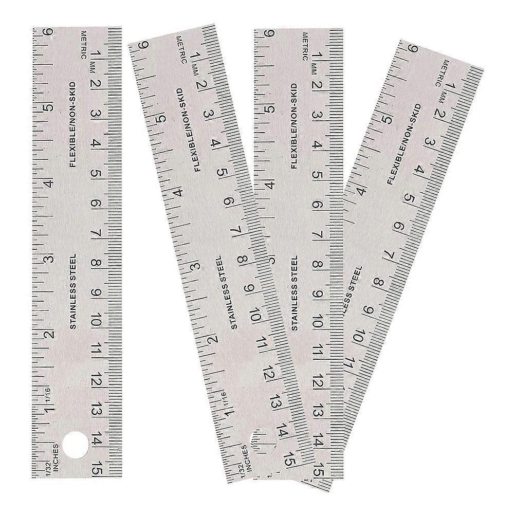 Students Measuring Rulers Cork Backing Rulers for Precise Drawing 16Pcs