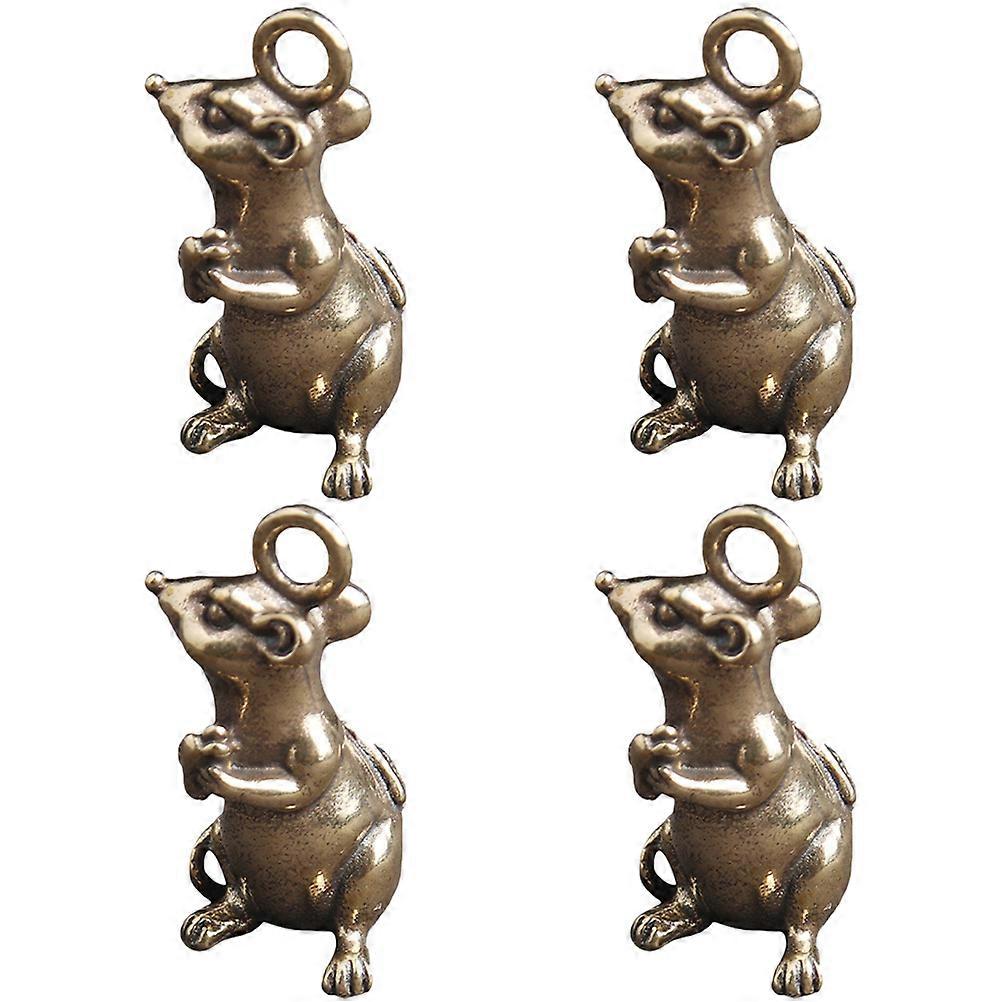 Decorative Rat Key Pendants For Daily Use Desktop Decoration 12 Pcs In Golden Color