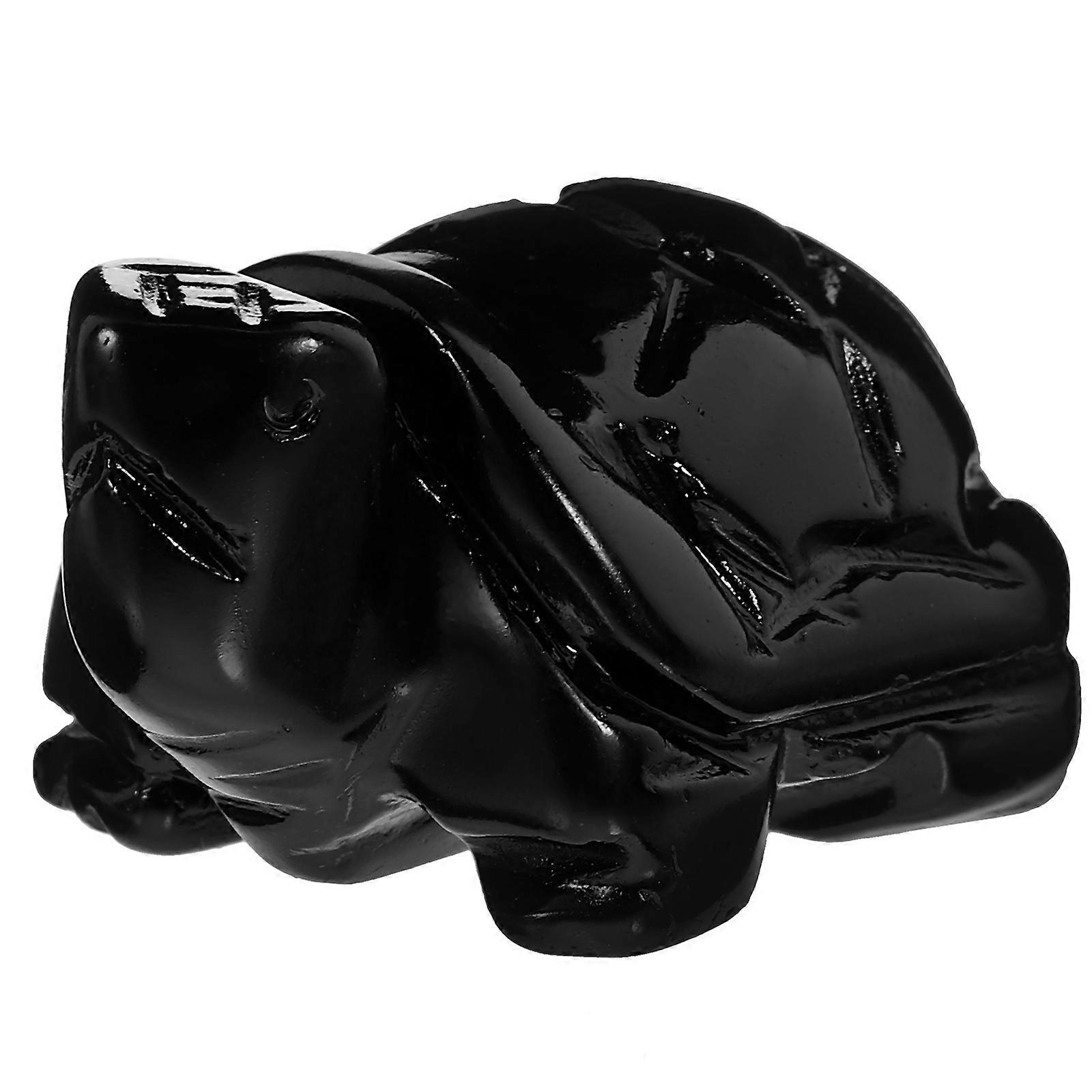 Decorative Obsidian Turtle Figurine for Office Use 2Pcs Set