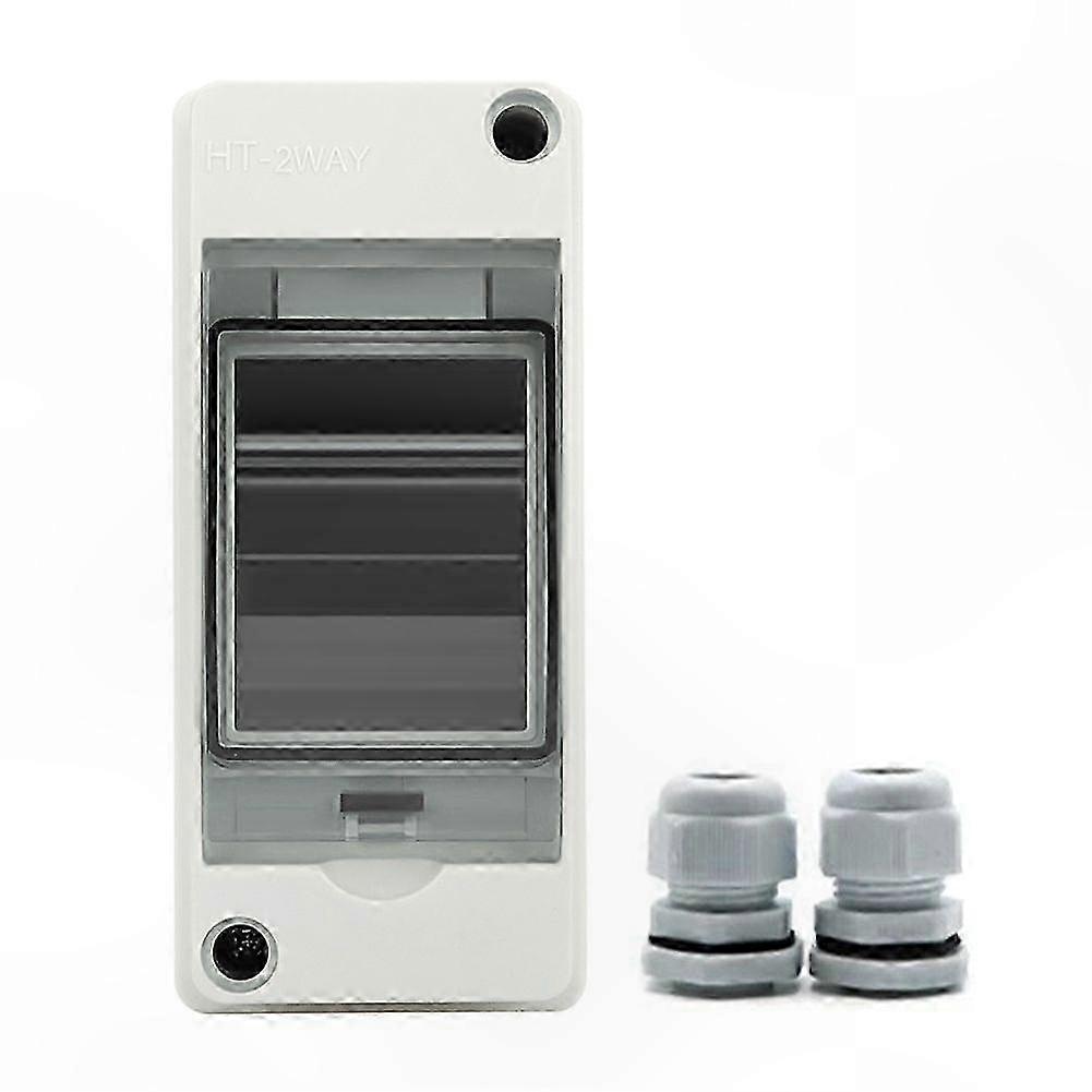 Outdoor Waterproof Electrical Distribution Box with 2-Way MCB for Solar Junction Panel Installation IP65 PC Material