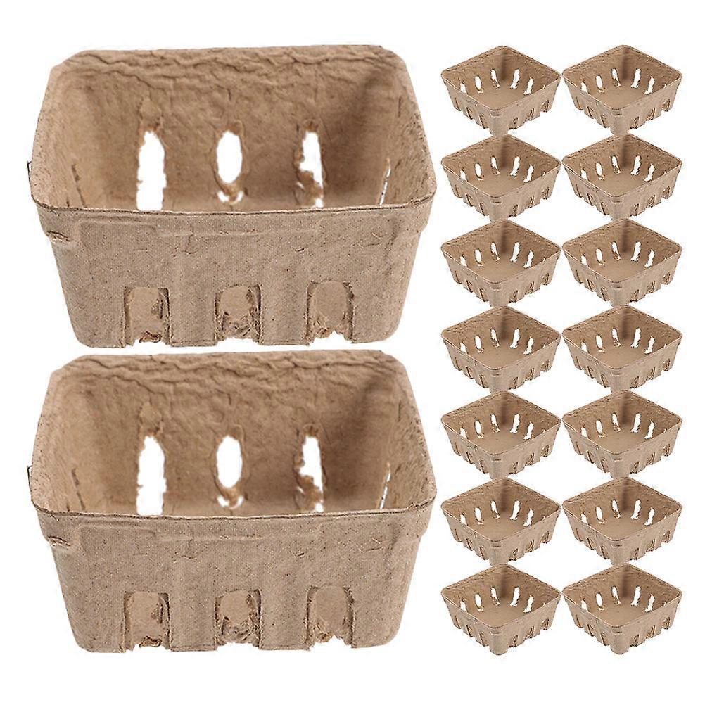 Berry Basket Brown Paper Pulp for Fruit Storage 60Pcs Practical Fruit Tray