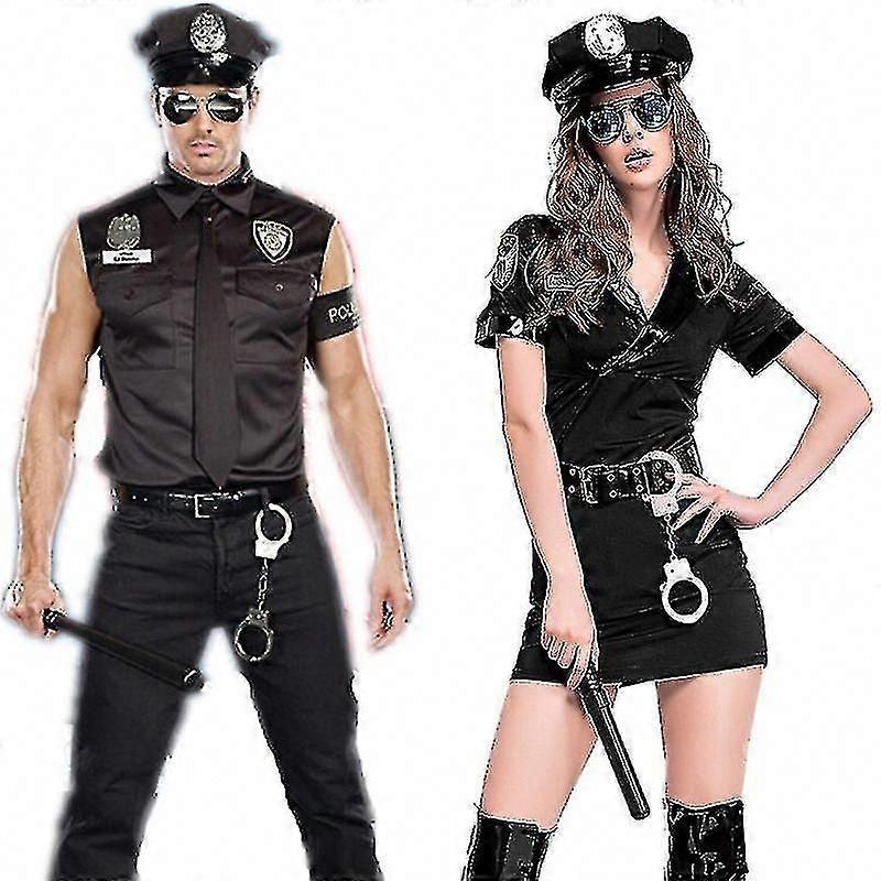 Erkekler, Kadınlar, Çiftler ve Cadılar Bayramı Cosplay Partisi için Polis Memuru Kostümü