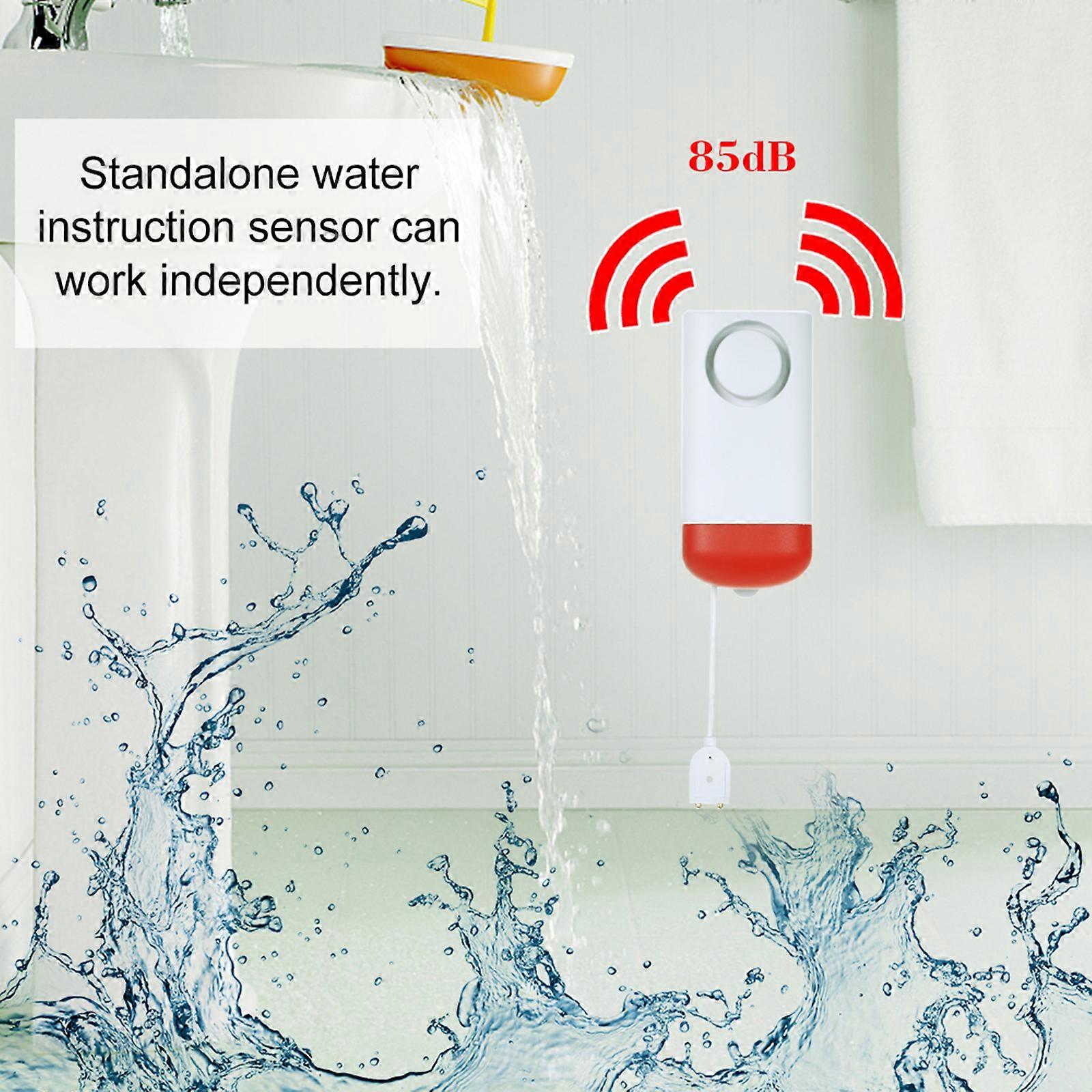 433MHz Wireless Leakage Sensor Standalone Leaks Intrusion Detector Support Local Alert Water Level Overflow for Home House Security Alarm System