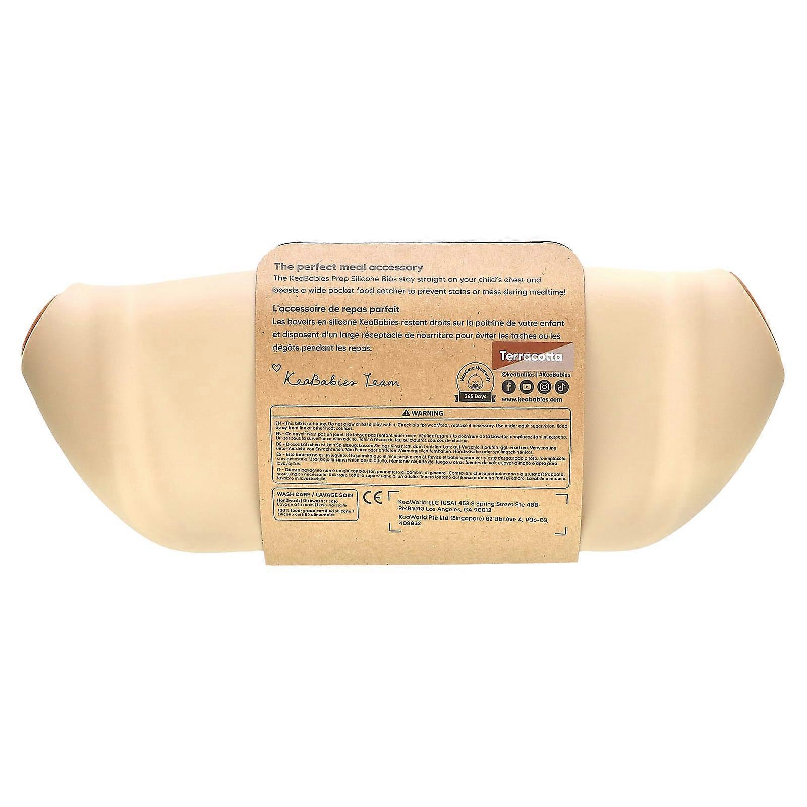 Prep Silicone Bibs, 6-36 Months, Terracotta, 2 Pack