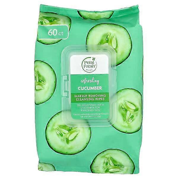 Petal Fresh, Makeup Removing Cleansing Wipes, Refreshing Cucumber, 60 Wipes