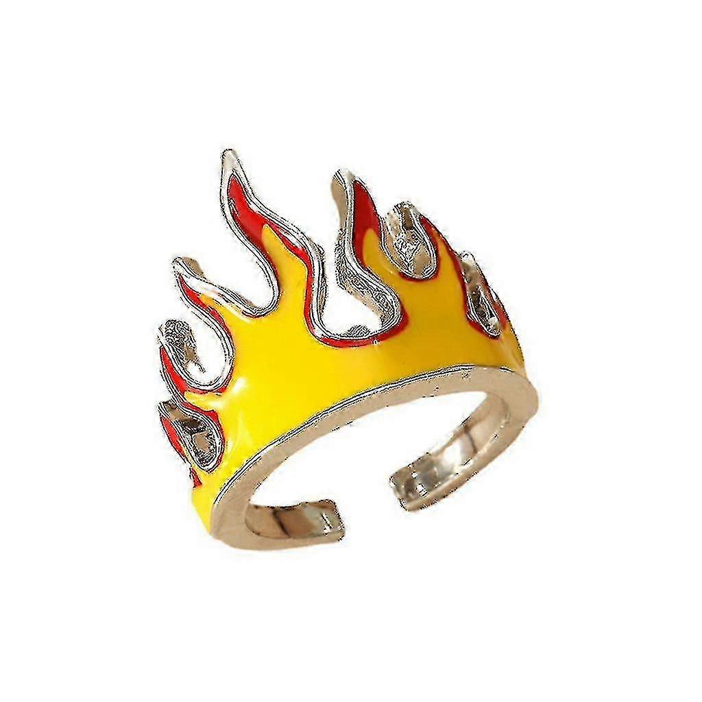Creative Flame Ring For Men Personality Trendy Hip Hop Wind Ring Open Ring