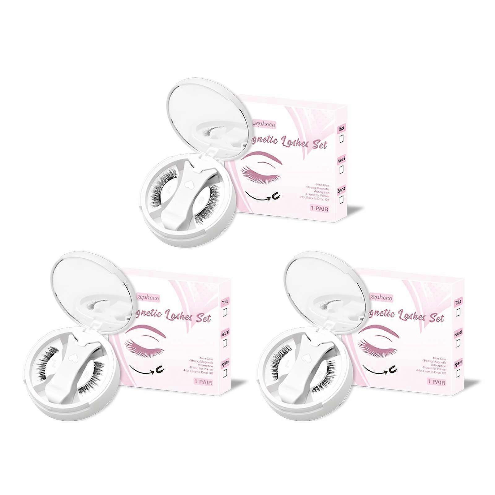 zephoco Magnetic False Eyelashes, Natural Curling Beautiful Easy To Wear Light Fit Eye Not Easy To Fall