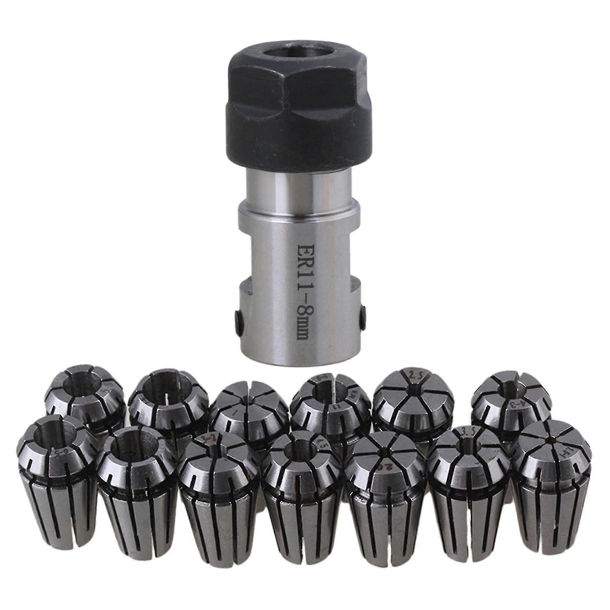 Er11 8mm Type A Extension Rod & 13pcs Spring Collets Set For Cnc Milling