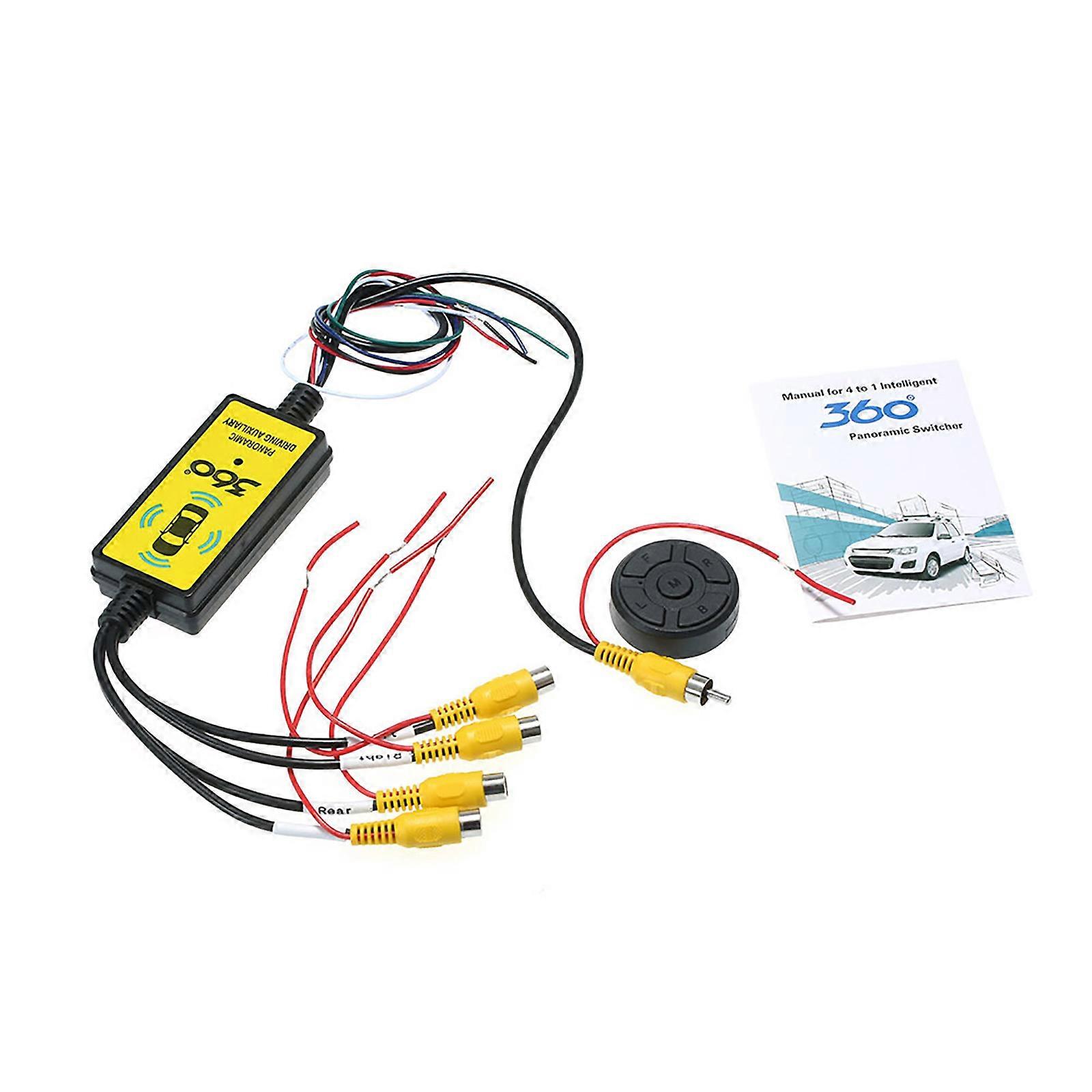 4 in 1 Car Reversing Camera Adapter With Night Visibility Suitable For Blind Spots Elimination & Safe Parking Assistance Multicolor