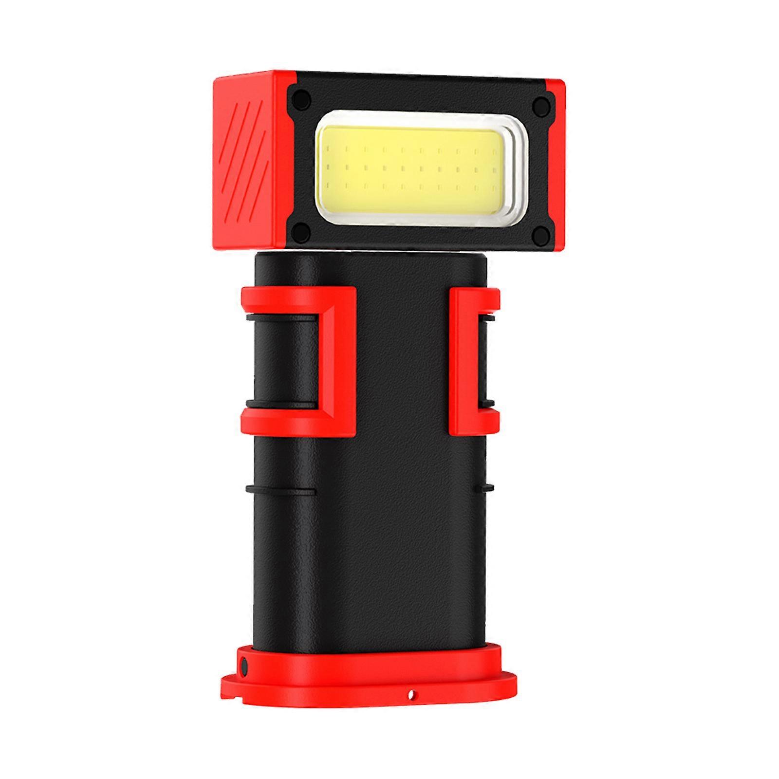 Portable Rechargeable Work Light with Tail Hook Adjustable Pocket Led Flashlight for Outdoor Camping Fishing Enduring  Red