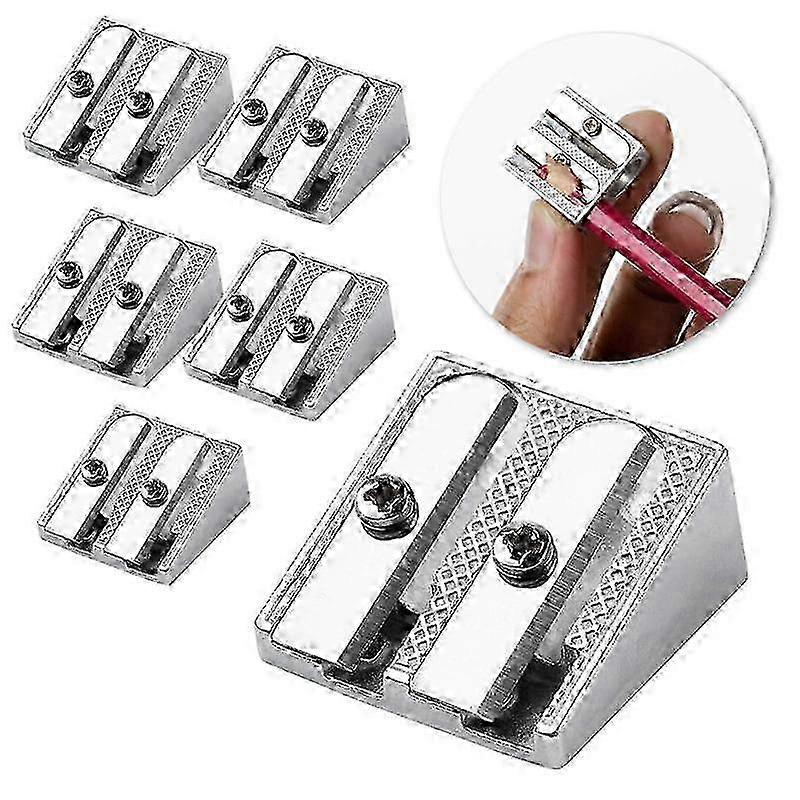 Improved Handheld Metal Pencil Sharpener with Dual Holes - 8 Pack