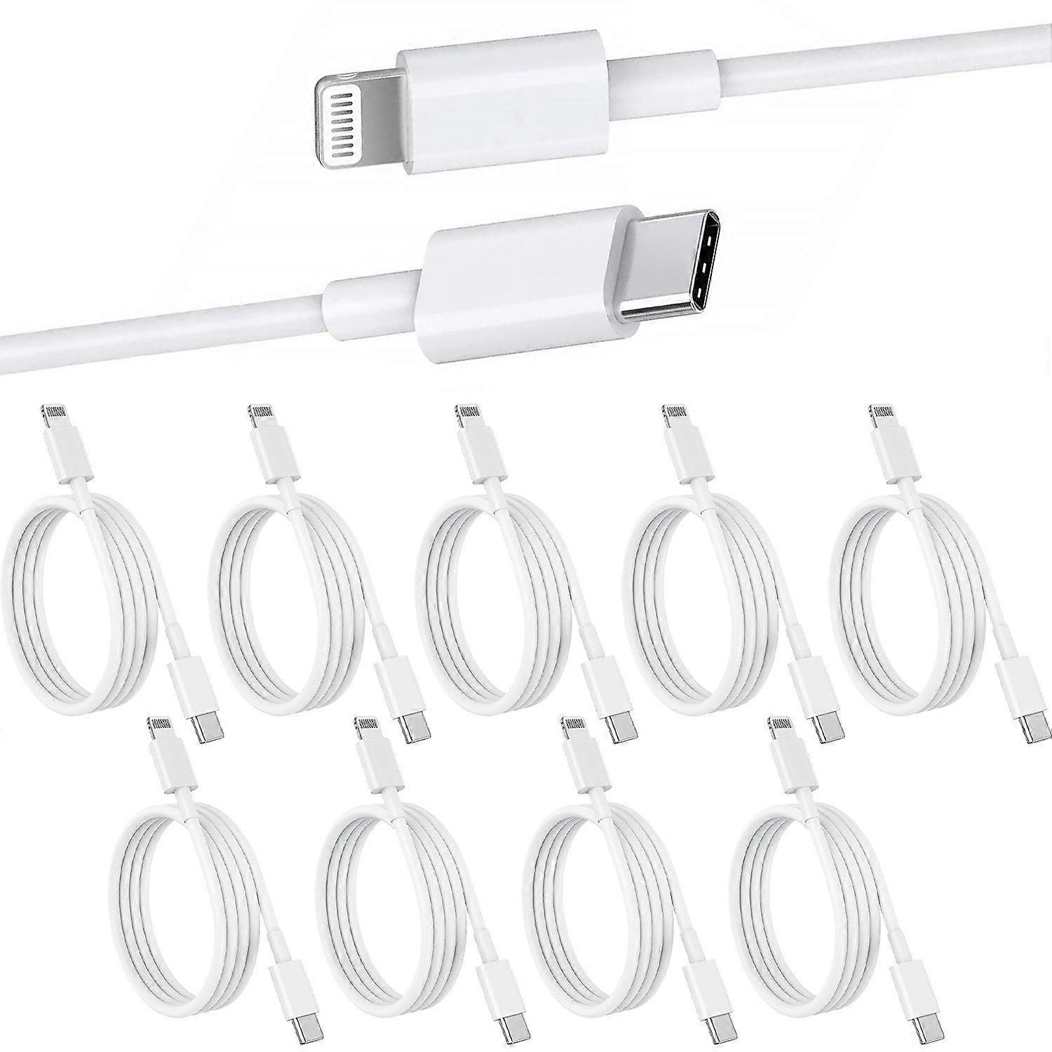 10 Pack 1m Data Transfer Fast Pd Charger Usb Type C To Apple Iphone Ipad Ipod Cable Cord Bulk