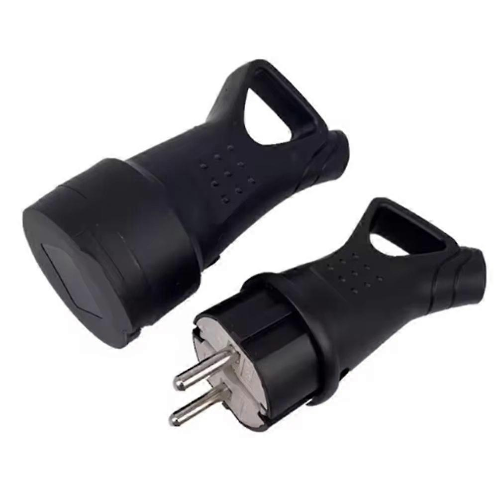 Waterproof Socket Plug Electrial Grounded European Connector with Cover IP54 for DIY Power Cable Cord 16A 250V EU Plug