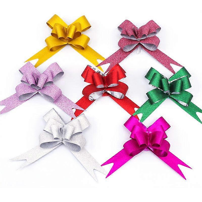 50PCS Pull Bows Bright Mixed Color Plated One Pull Molding Symmetrical Exquisite Craftsmanship for