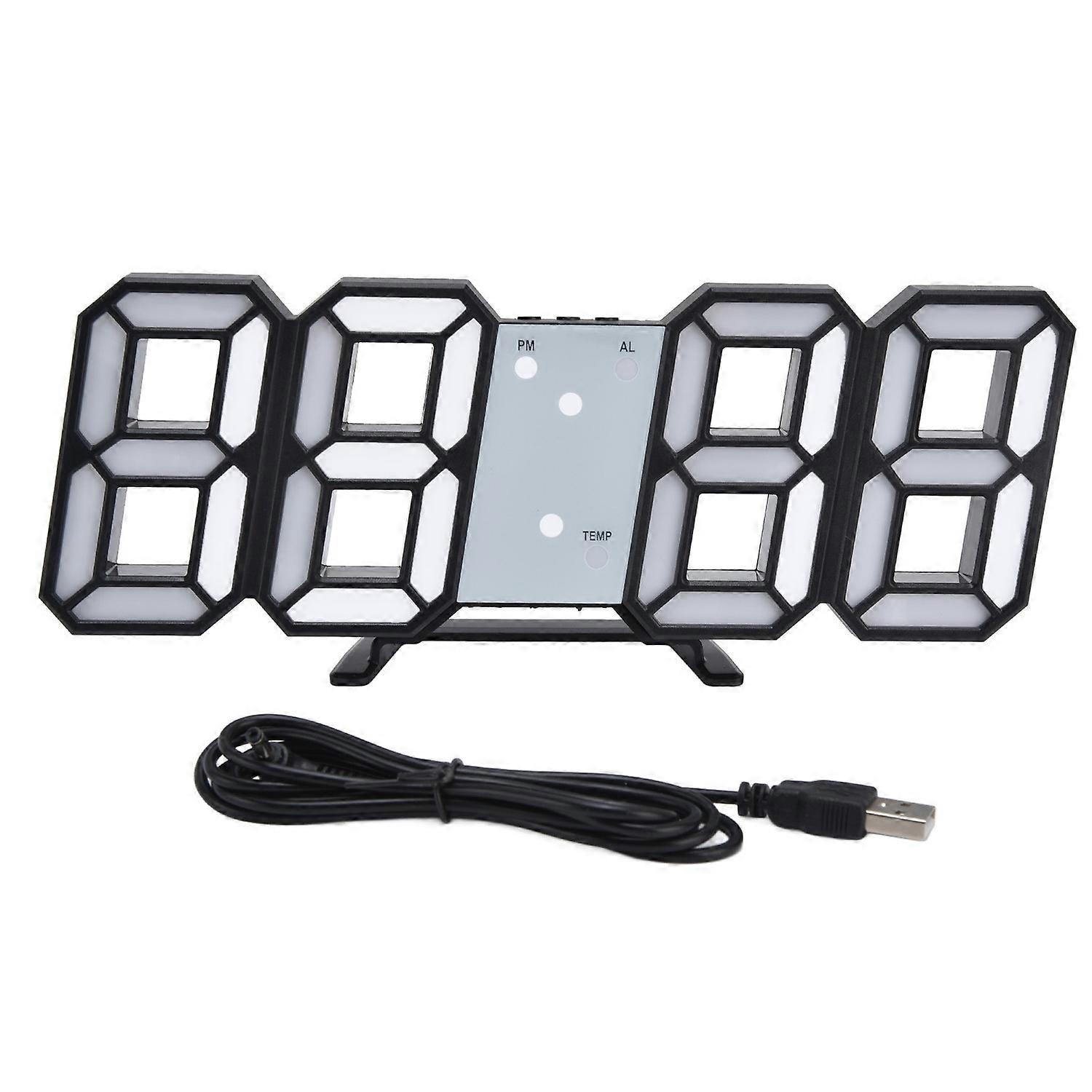 Digital Wall Clock Modern Design Temperature Display Alarm Function Sound Control Auto Sleep LED Wal