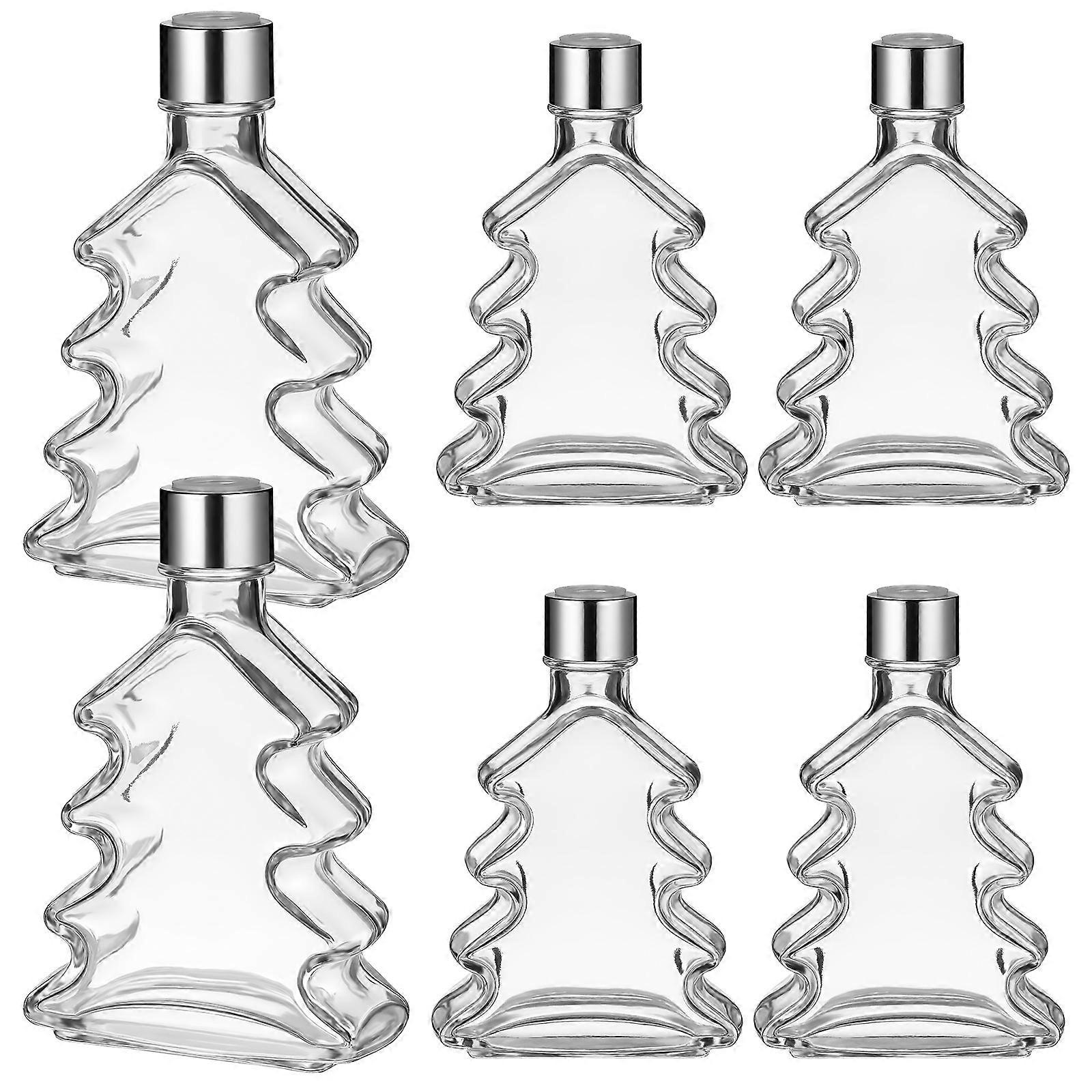 Diffuser Bottle Empty Mini Glass Jars with Lids Transparent Material for Holiday Decor 6Pcs