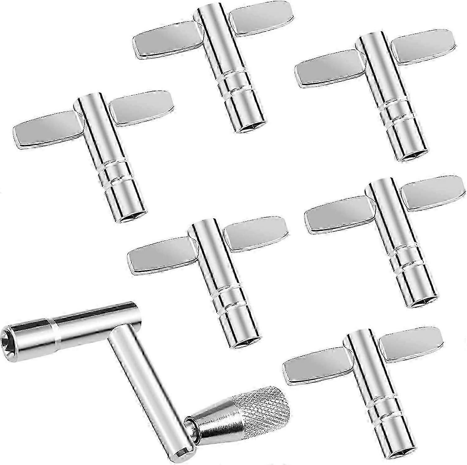 7 Pack Drum Tuning Keys with Continuous Motion Speed Design, 6 x T-Type Drum Key Set for Percussion Instruments Maintenance