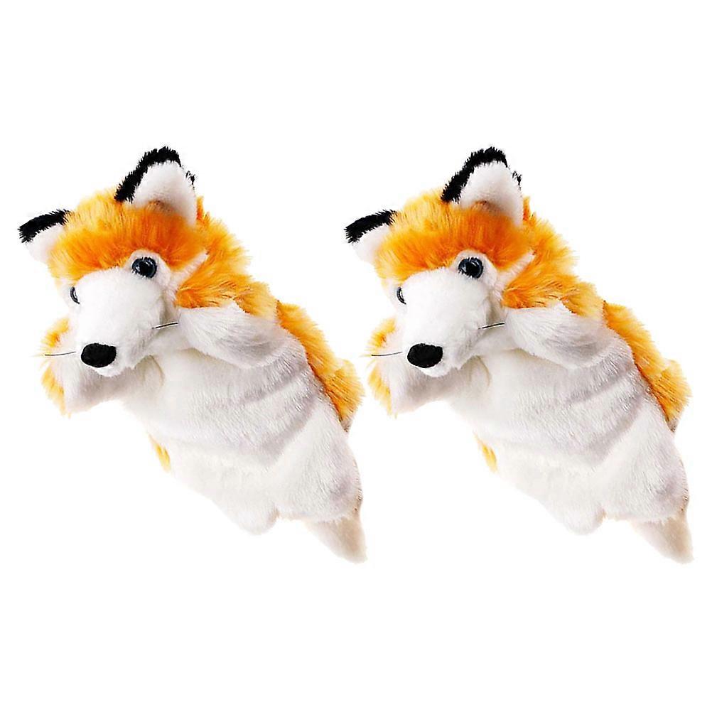 Soft Animal Hand Puppet For Children Imaginative Play 2Pcs