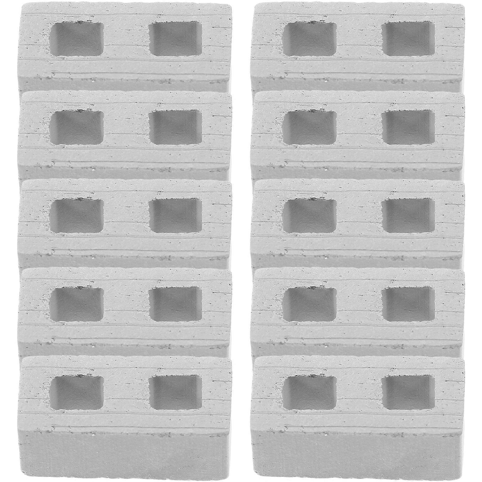 Grey Ceramic Miniature Bricks for Decor Accumulated Blocks 30Pcs Set