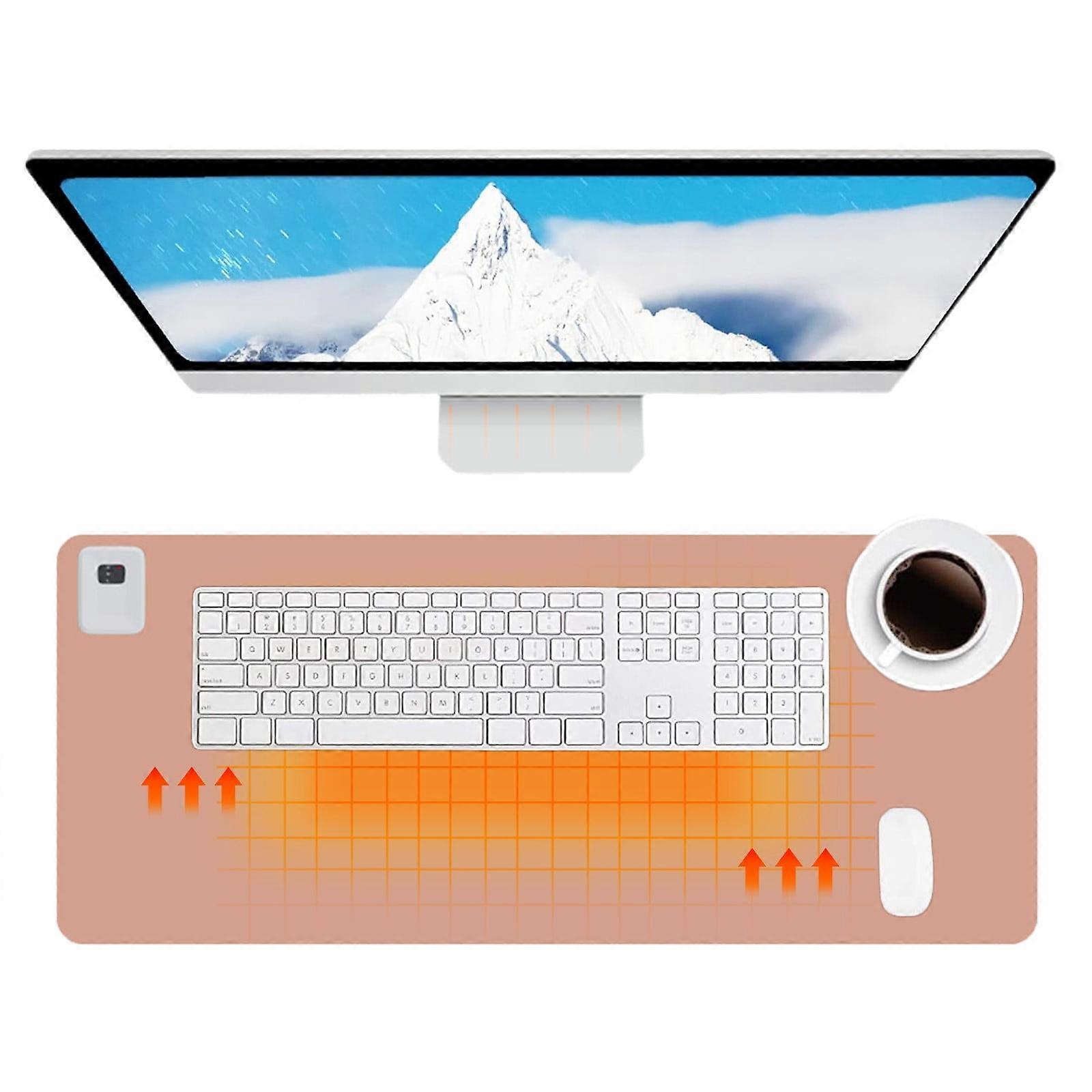 Kayannuo Heated Desk Pad 24x14in, 3 Speeds Warm Mouse & Foot Pad with Timer Off, compatible with Office, Gaming