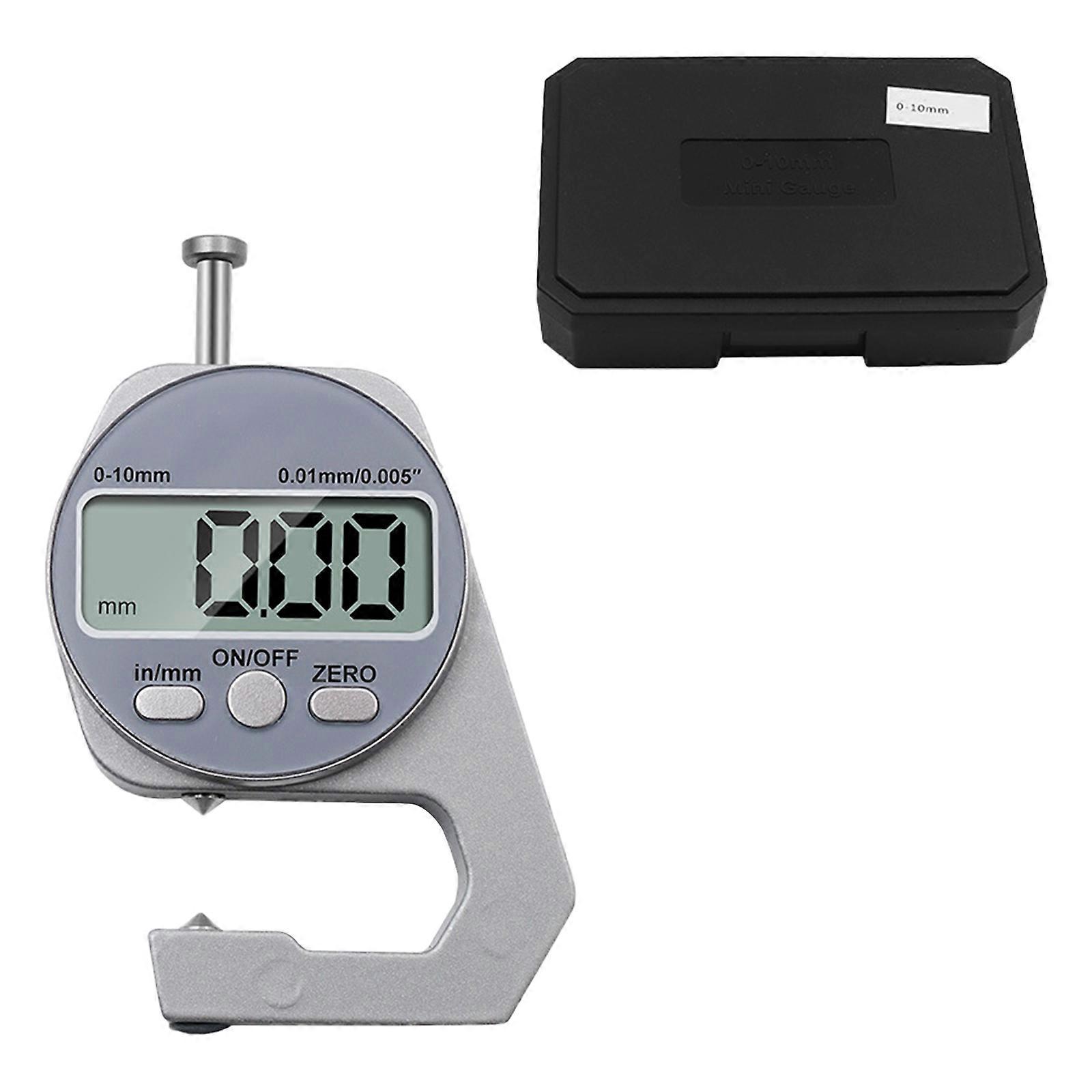 Small Digital Thickness Meter 0-10mm Aluminum Easy to Use Digital Thickness Meter for Metal & Glass Measurement Multicolor
