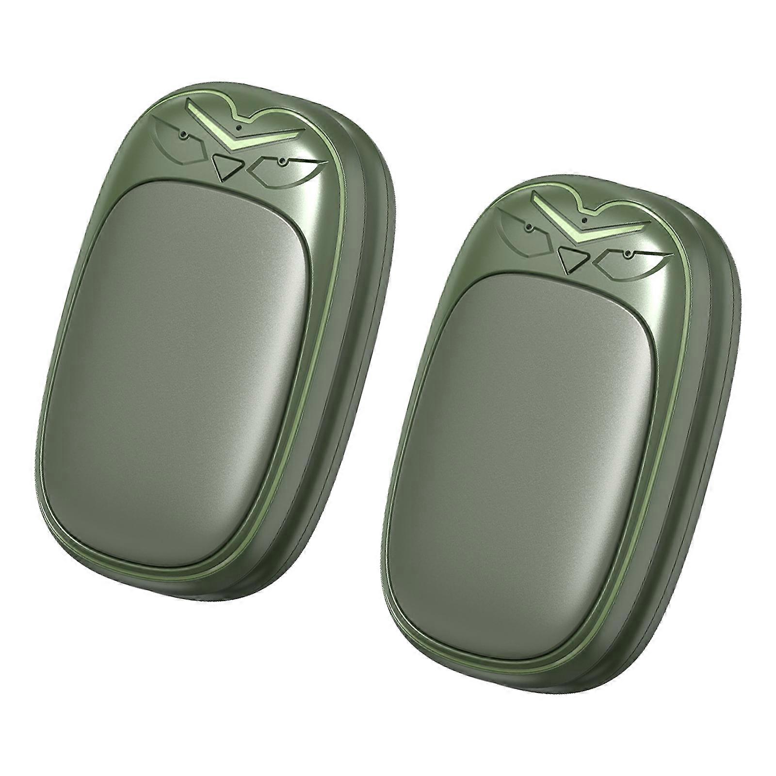 Magnetic Locking Hand Warmer Split Design 2 in1 Heating Practical Rechargeable Device With 3 Heat Level For Daily Use  Green