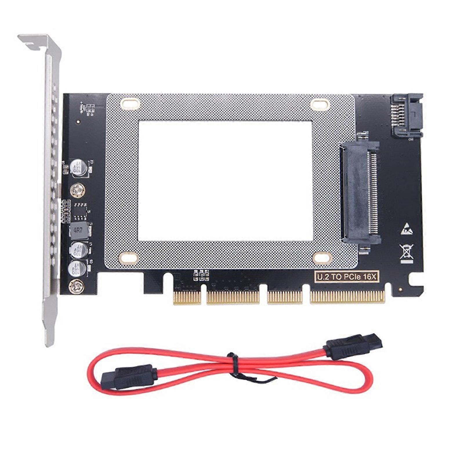 U.2 PCIe Adapter Card Metal Construction 32Gbps Bandwidth PCIe to U.2 SFF8639 Expansion Enhanced Storage Performances Multicolor