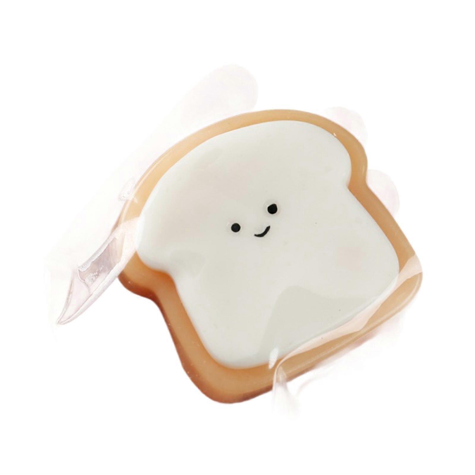 Soft Stretching Smiling Toast Antistress Toy Slow Rising Squeeze Toy For Concentration and Relaxation Home Office Use Multicolor