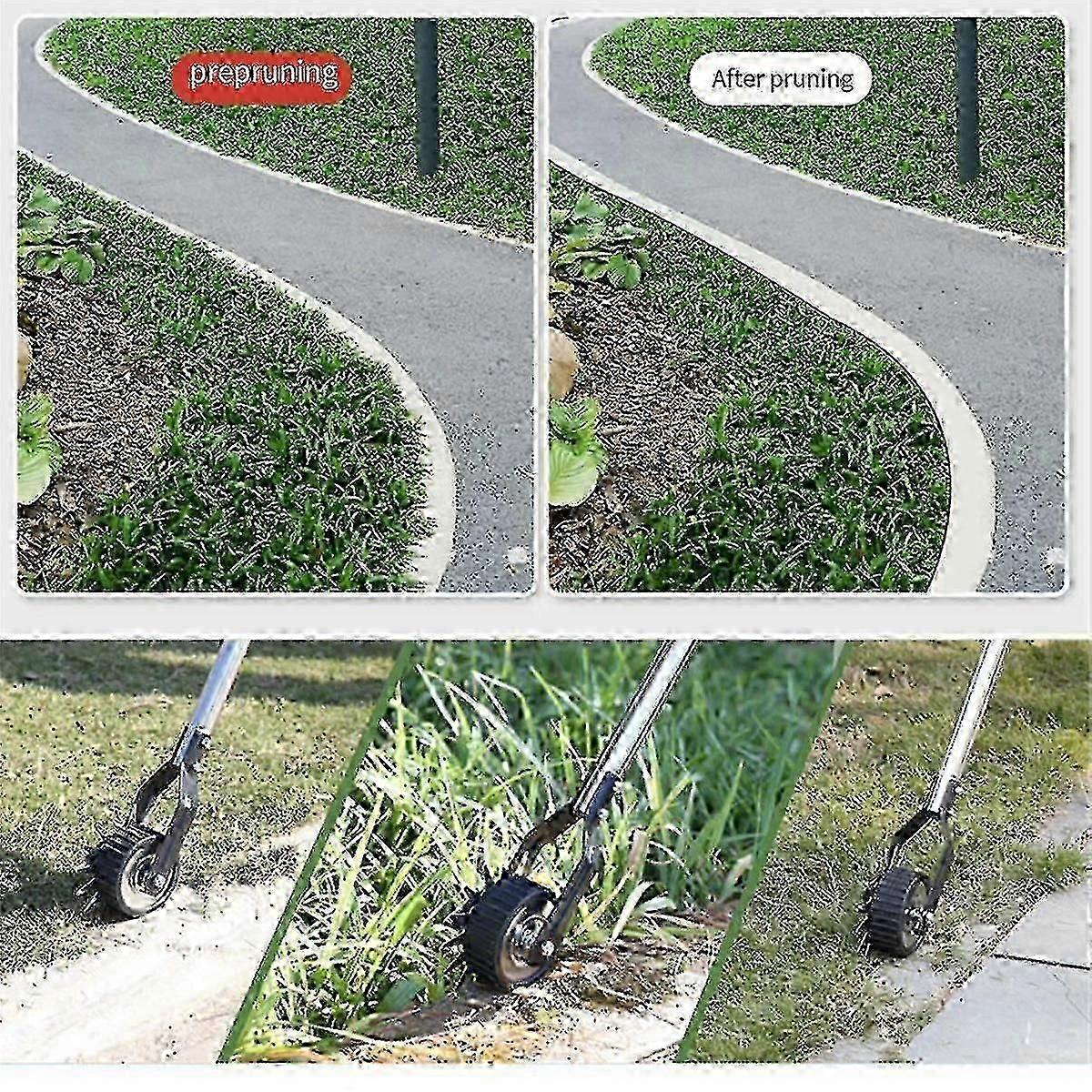 Manual Lawn Edger with Rotary Wheel, Grass Trimmer Shear for Garden and Sidewalk Edging Tool