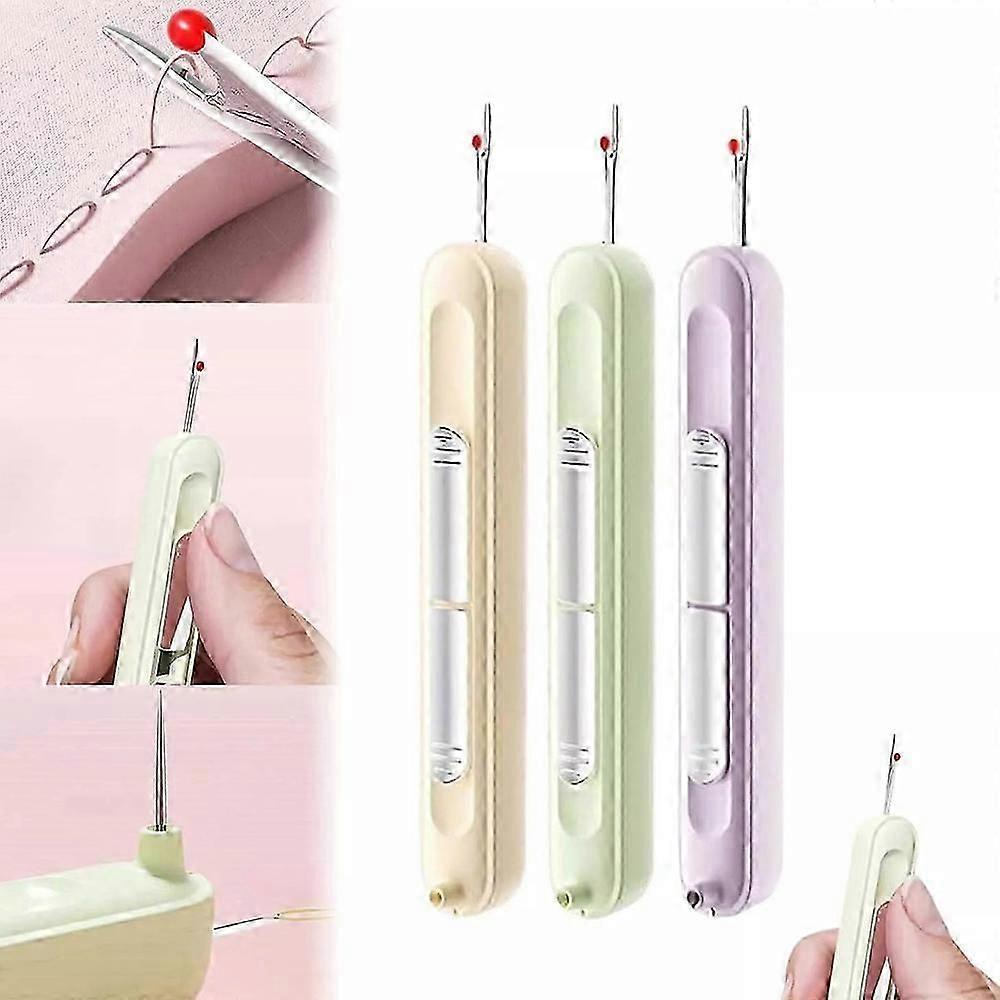 2pcs Upgraded 2-in-1 Automatic Needle Threader and Seam Ripper Sewing Tool Set