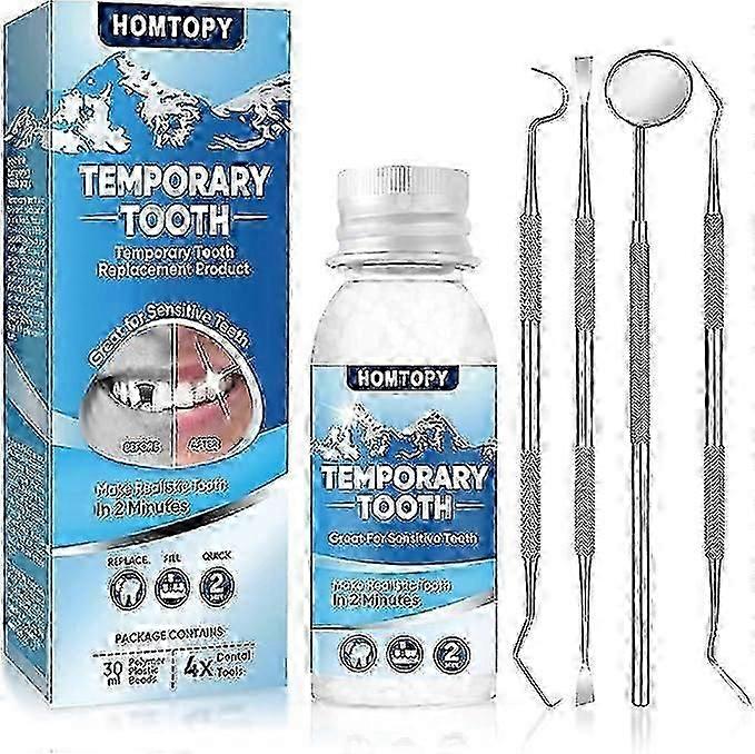 Tooth Filling Repair Kit, Temporary Teeth Filler with 4 Dental Tools,Teeth Replacement Kits for Temporary Fixing Filling Missing Broken Chipped Tooth