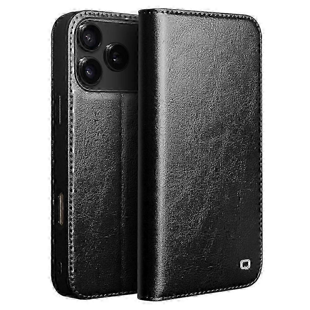 Neue QIALINO Wallet Stand Case aus echtem Rindsleder für iPhone 17 Pro Max – Handyhülle in Premiumqualität