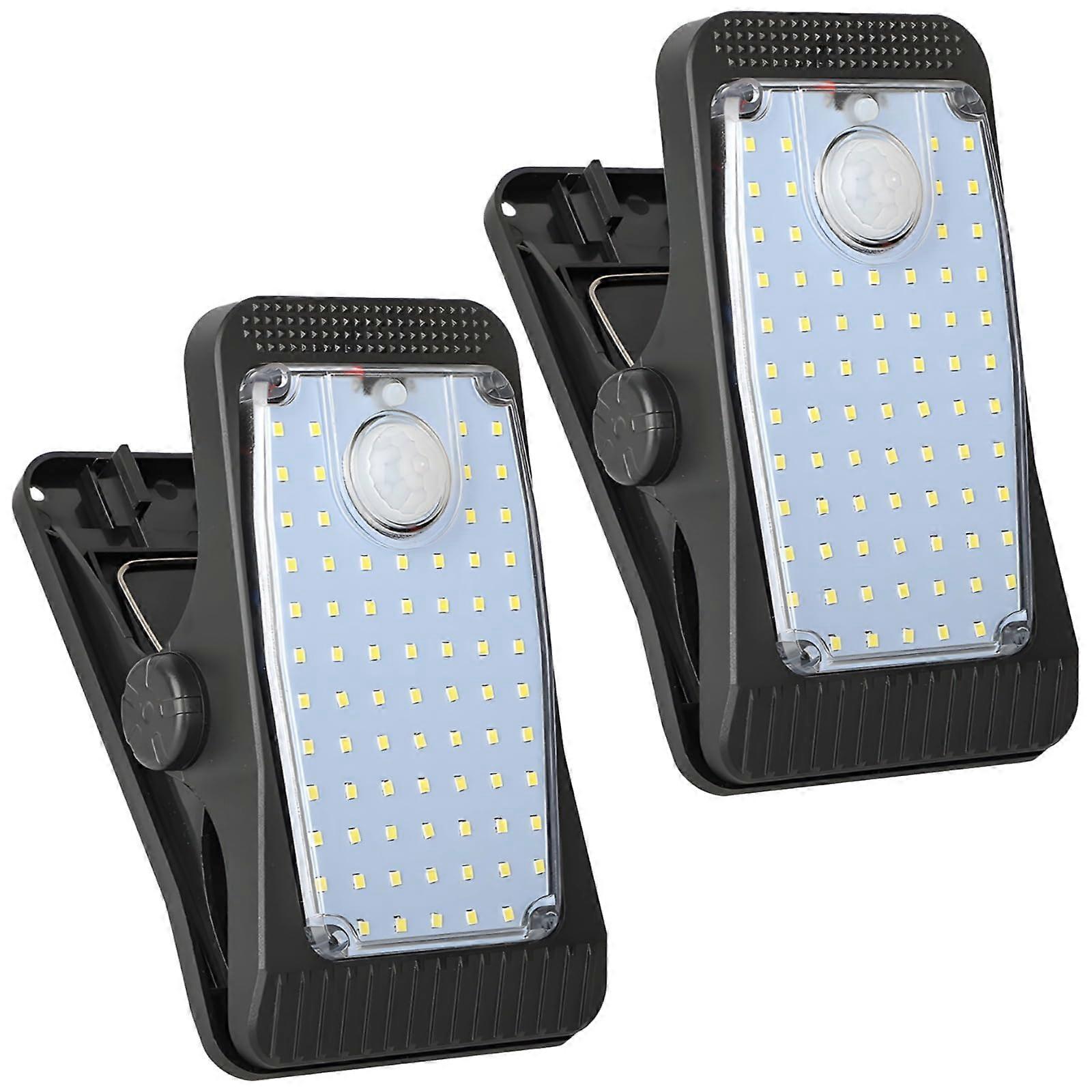 TypeC Dual Charging Clip On Deck Lights, Waterproof Solar Motion Sensor, White And Warm Light, Fence And Home Lighting