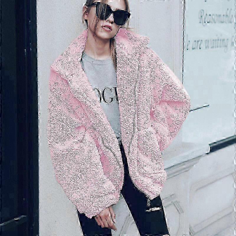 Womens Winter Coats Plus Size Lapel Open Front Jackets Soft Fall Fashion Warm Fleece Fuzzy Jacket Outerwear