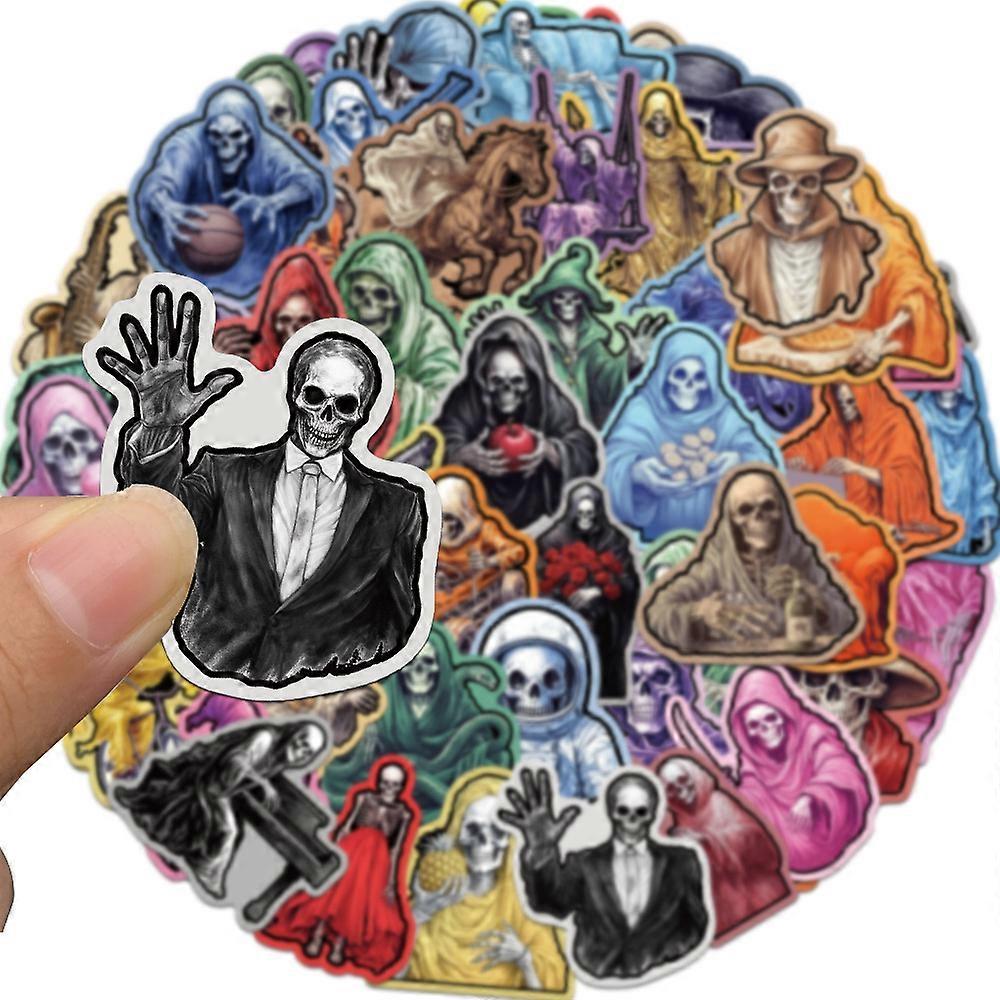 55 Gothic-style skull stickers for phone cases, notebooks, suitcases, waterproof journaling