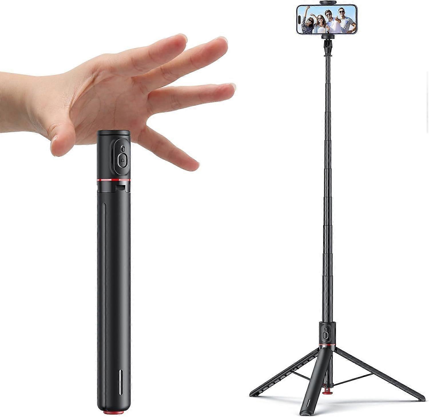 Automatic Selfie Stick Tripod, 69" Auto Pop Open Mobile Phone Tripod with Magnetic Bluetooth Remote