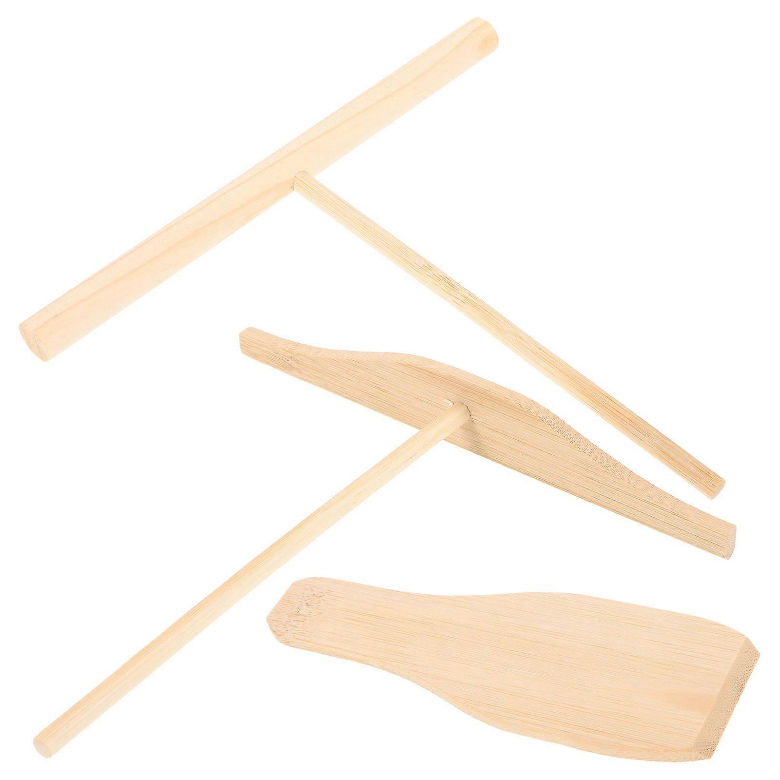Wooden Crepe Spreader Pancake Making Tool Kit for Kitchen 1Set