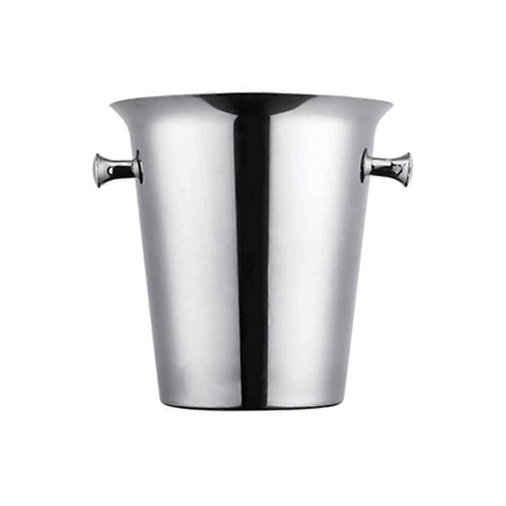 Ice Bucket with Handle and Tongs Large Stainless Steel Champagne Beer Cooler for Bar or Party