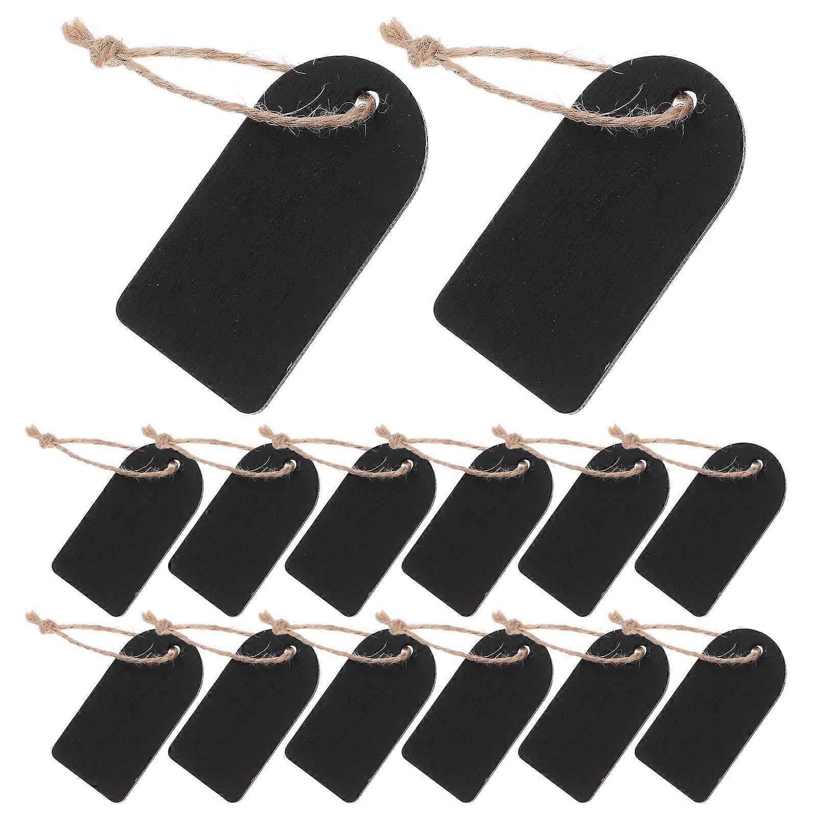 Black Mini Chalkboard Tags Double-Sided Writable Hanging Tags 50Sets