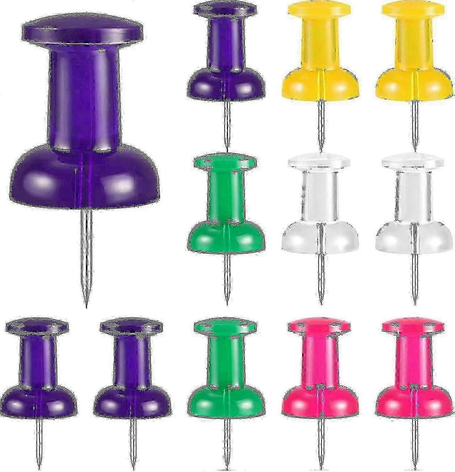 1,8 tums jättestora trycknålar, 40 st färgade trycknålar för korktavlor