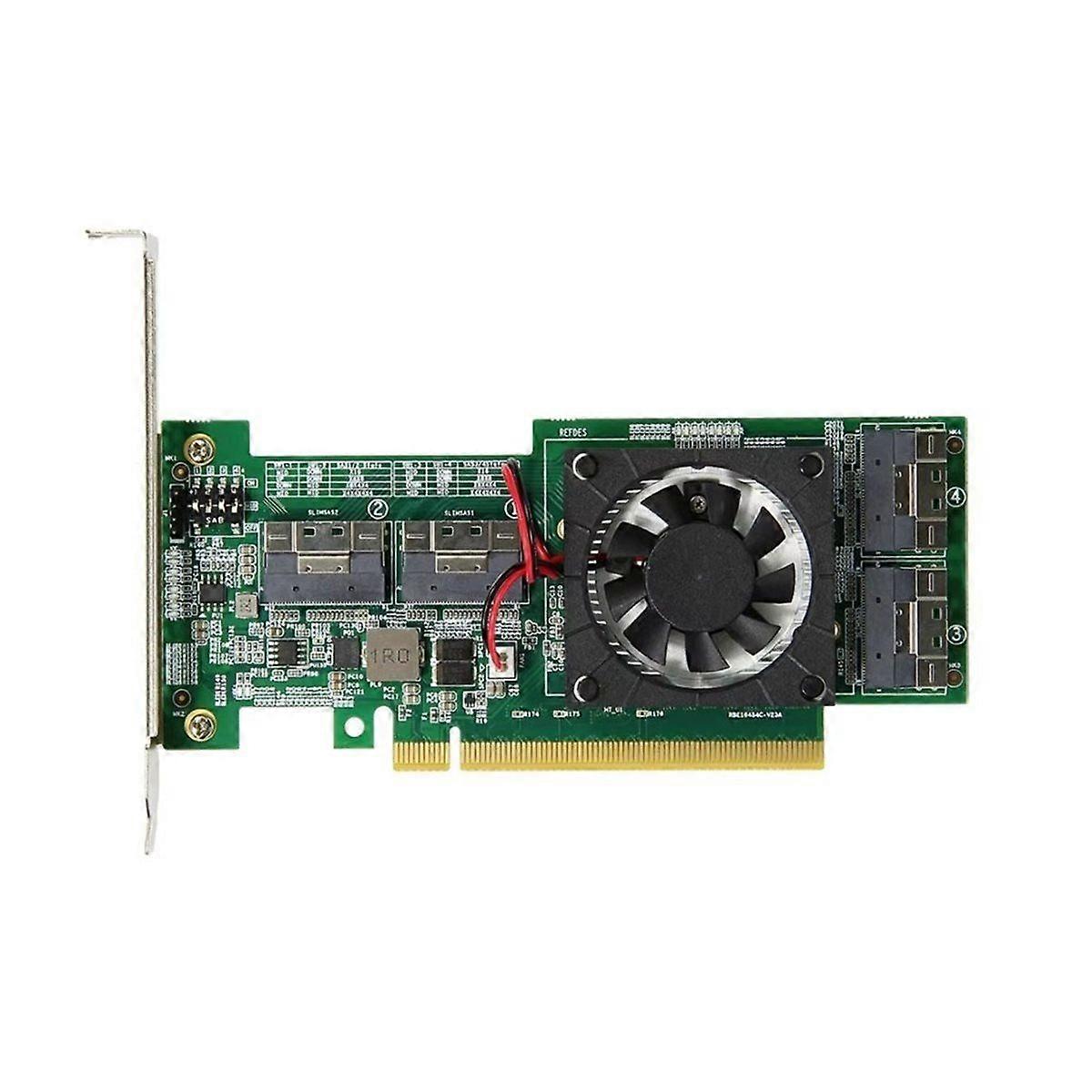 PCIe 3.0 X16 Expansion Card PLX8749 Integrated Module Graphics Card SFF8654 for 8 Nvme Hard Disks