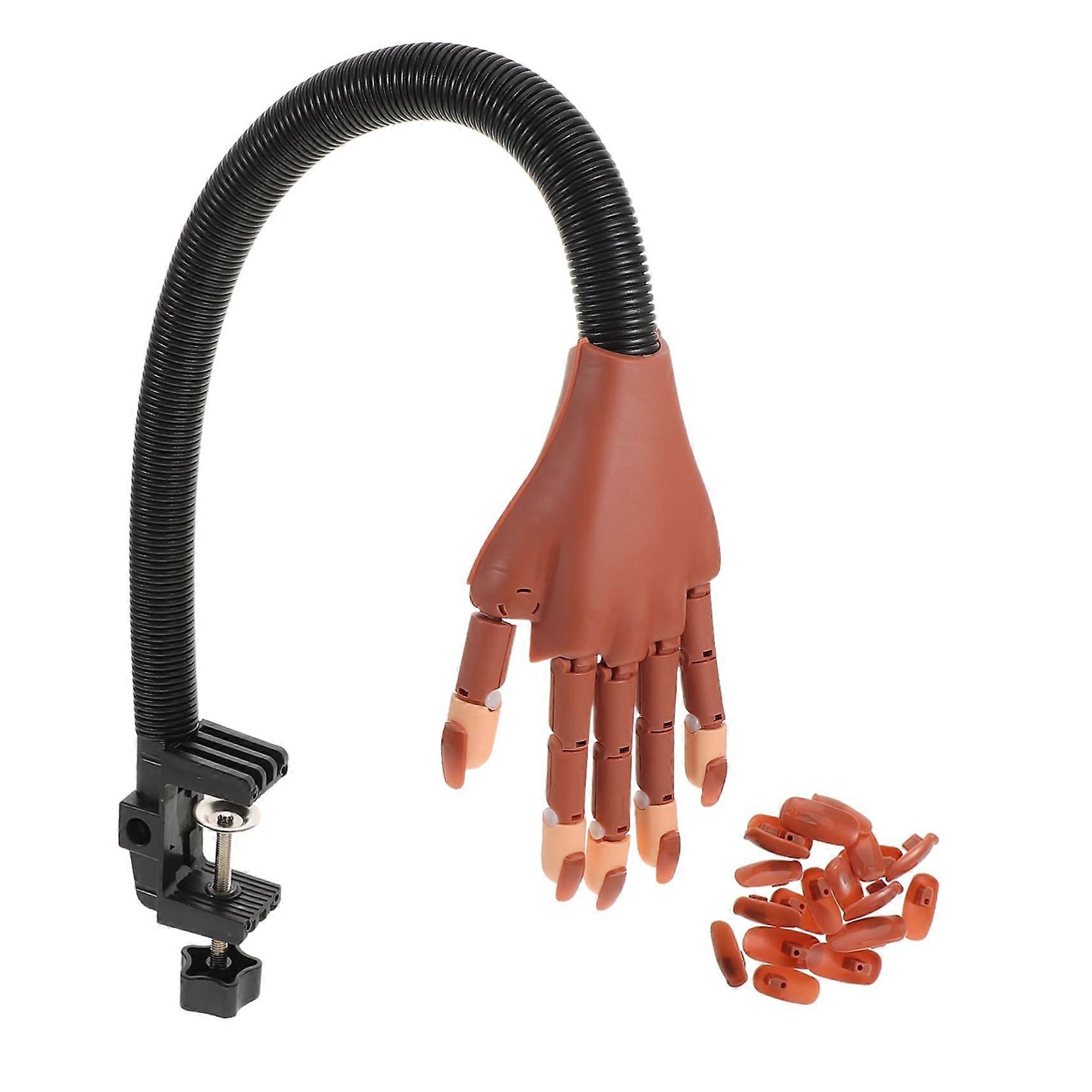 Practice Nail Hand with Tips, Realistic Bendable Mannequin for Beginners and Salon Training Set