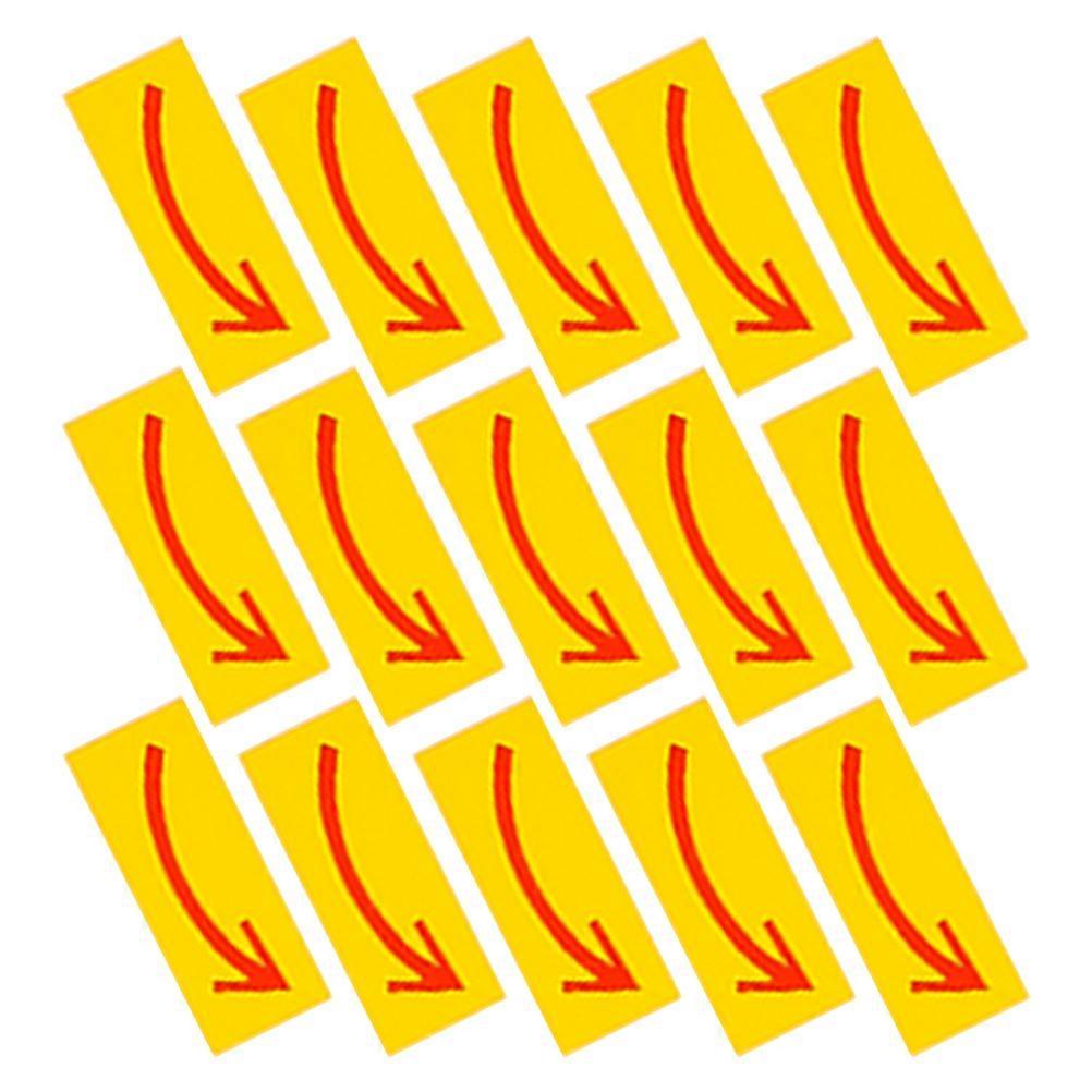 Waterproof Clockwise Arrow Indicator Sticker Strong Adhesive for Malls Yellow 40Pcs