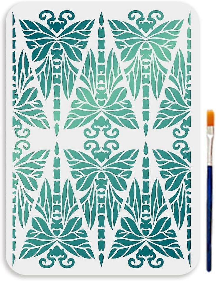 A4 Size Dragonfly Stencil Reusable Insect Bugs Template 11.7x8.3inchs Wall Art Dragonfly Template PET Hollowing Drawing for Craft on Window Wood Home 