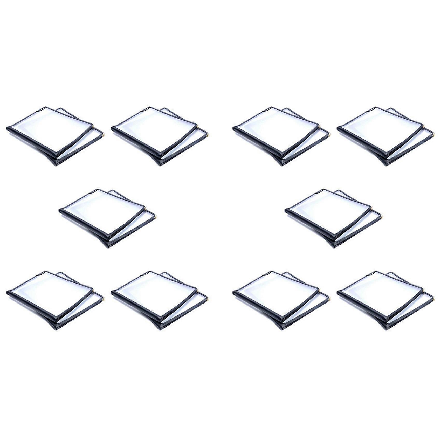 20Pcs Transparent Restaurant Menu Covers for A4 Size Book Style Cafe Bar 4 Pages 8 View