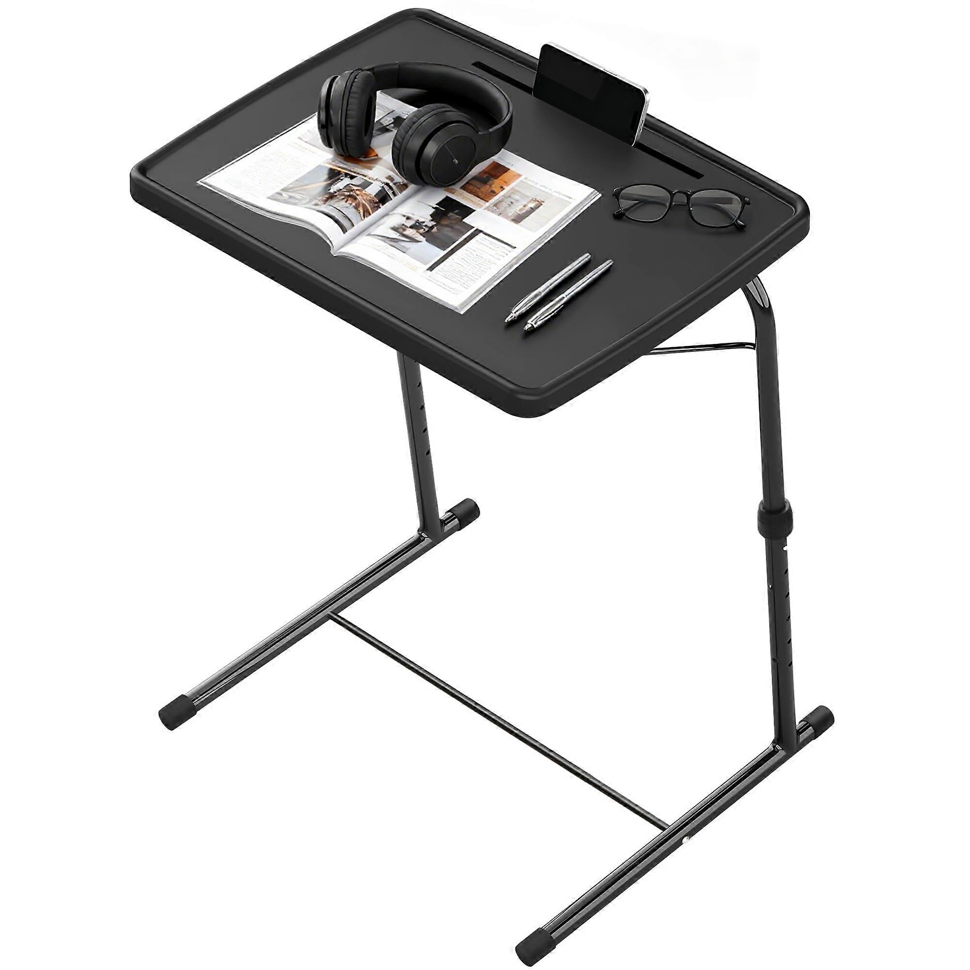 Super XL Adjustable Height TV Tray Table with Tilt, Stable TShaped Base, Extra Large, Black