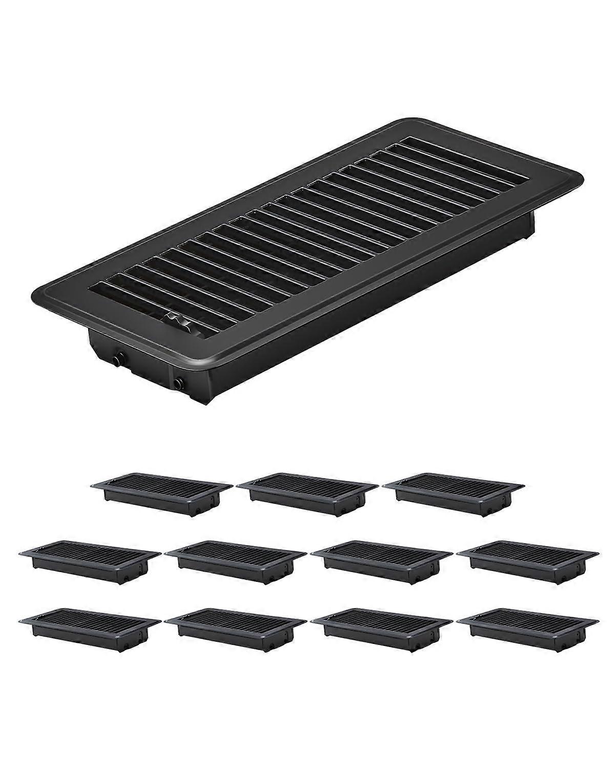 4x10 Inch Heavy Duty Floor Register Vent Cover, RustProof Metal, Adjustable Airflow, 12 Pack