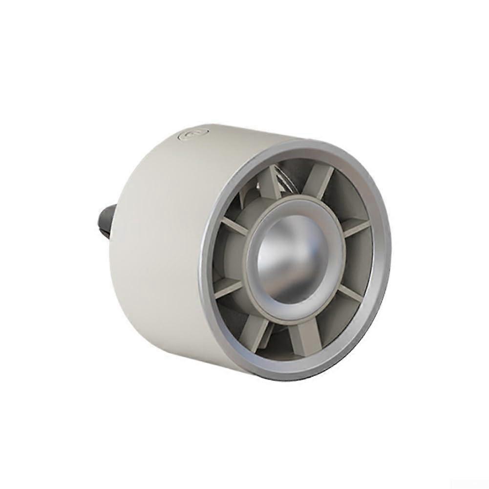 Car Vent USB Fan with Adjustable Airflow and Vibrant RGB LED Lights, Compact Grey ClipOn Design