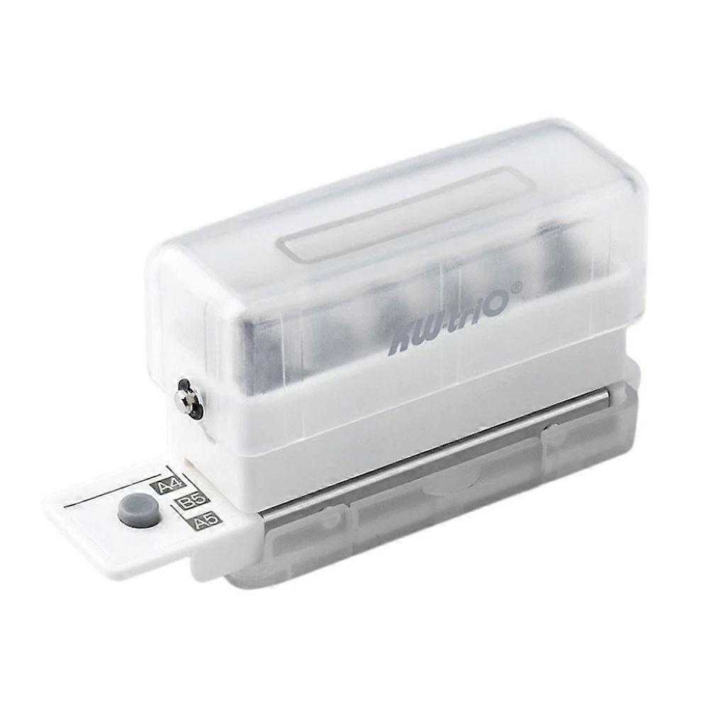 1PC portable multi-function 6-hole punch, mini handheld with built-in ruler and scrap container, suitable for DIY crafts.